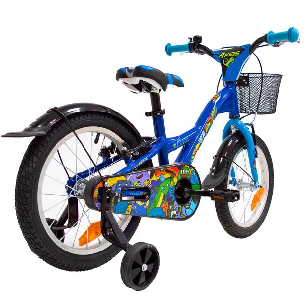 4KIDS Rebel 16  // dydis 10  (25.5 cm), V-Brake ir Kojinis stabdžiai, aliuminis (mėlyna) 2