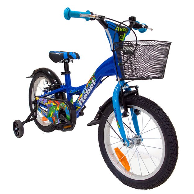 4KIDS Rebel 16  // dydis 10  (25.5 cm), V-Brake ir Kojinis stabdžiai, aliuminis (mėlyna) 1