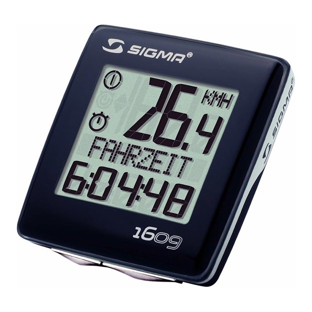 Dviračio kompiuteris Sigma BC 1609 // laidinis, 16 funkc. (juoda/sidarbinė)