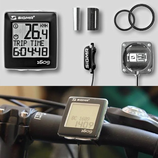 Dviračio kompiuteris Sigma BC 1609 // laidinis, 16 funkc. (juoda/sidarbinė) 1