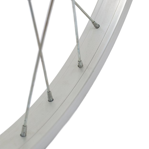 Priekinis ratas 20  // V-Brake, 28H, veržlė, viengubas, aliuminis, sidabrinis 2