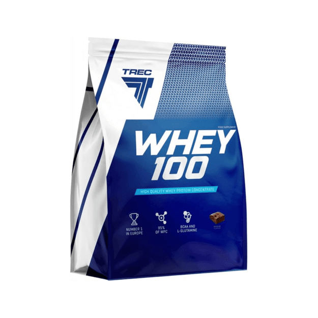 Baltymų milteliai TREC WHEY 100, &scaron;okoladiniai pyragaičiai, 900 g