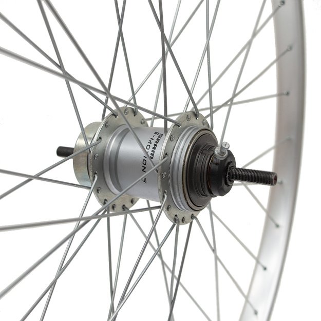Galinis ratas 28/29  // kojinis/V-Brake, 36H, SRAM I-Motion 3-speed, veržlės, viengubas, aliuminis (sidabrinis)