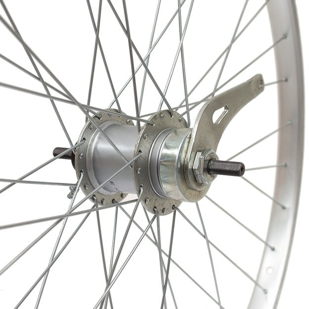 Galinis ratas 28/29  // kojinis/V-Brake, 36H, SRAM I-Motion 3-speed, veržlės, viengubas, aliuminis (sidabrinis)