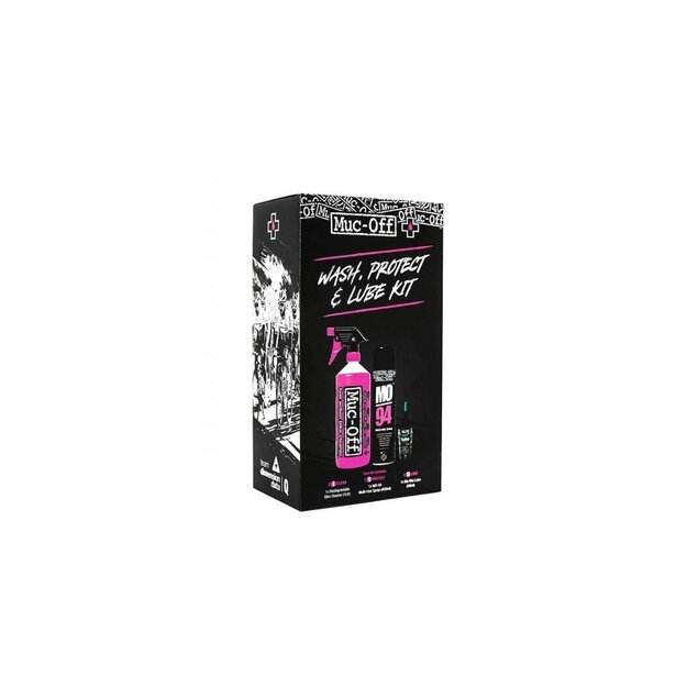 Dviračio priežiūros rinkinys Muc-Off Wash Protect and Wet Lube kit