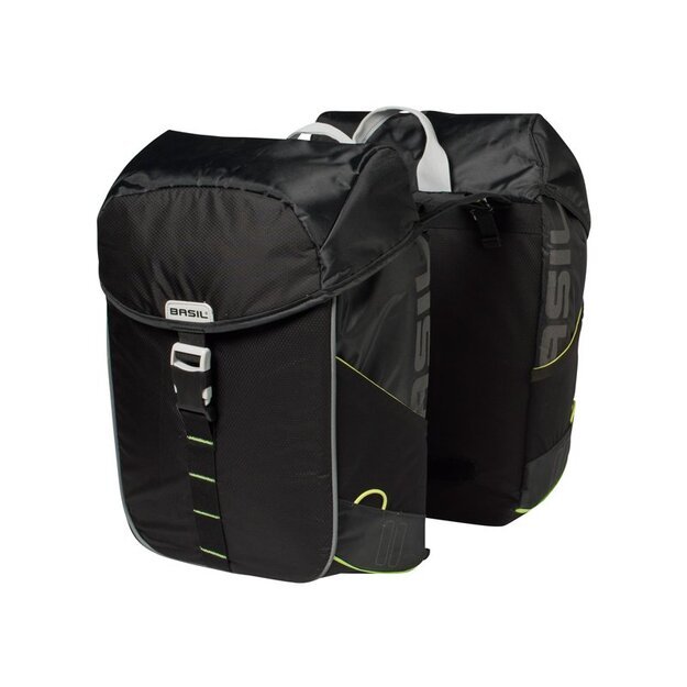 Dviračio krepšiai ant bagažinės BASIL MILES TORBA DOUBLE BAG, 34L, black lime
