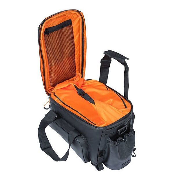 Dviračio krepšiai ant bagažinės BASIL MILES TARPAULIN TRUNKBAG XL Pro, 9-36L, juoda oranžinė MIK 3