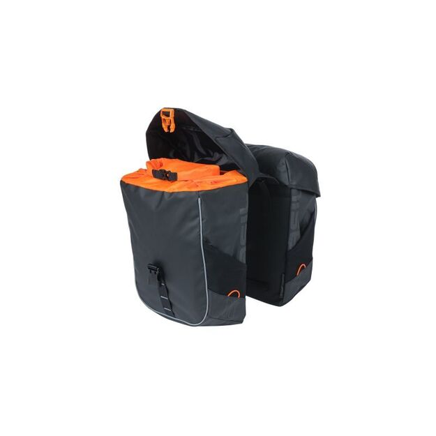 Dviračio krepšiai ant bagažinės BASIL MILES DOUBLE BAG, 34L, juoda oranžinė MIK. 4