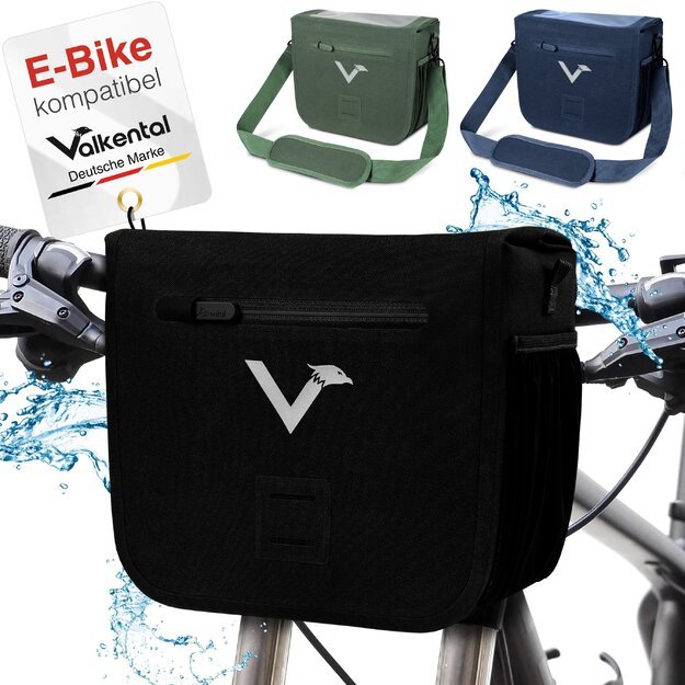 Valkental Front Pack krepšiukas ant vairo (Klick Fix) juodos spalvos