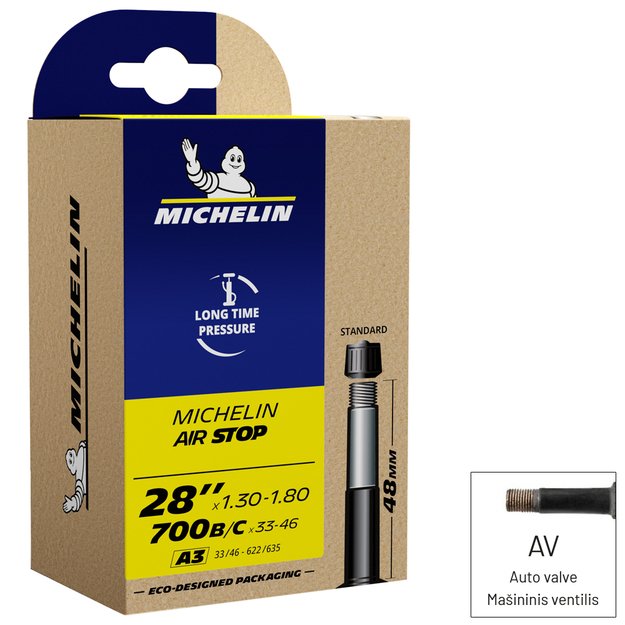 Kamera MICHELIN AIR STOP AUTO-SV 48MM 700x33/46
