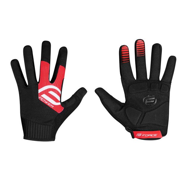 Pirštinės FORCE MTB Power, (juoda/raudona) L