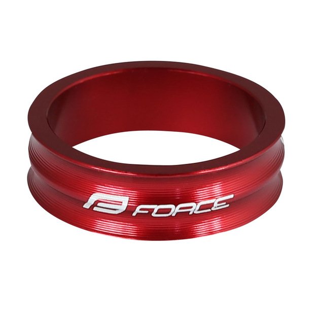 Vairo kolonėlės žiedas FORCE 1 1/8  10mm (aliuminis, raudonas)