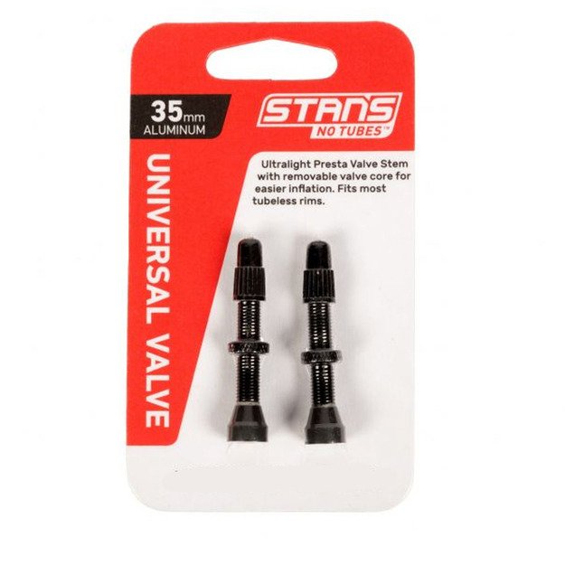 Ventiliai Stan s NoTubes bekamerinėms padangoms 35mm (juodi)