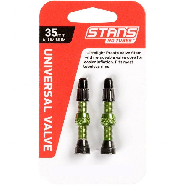 Ventiliai Stan s NoTubes bekamerinėms padangoms 35mm (žali)