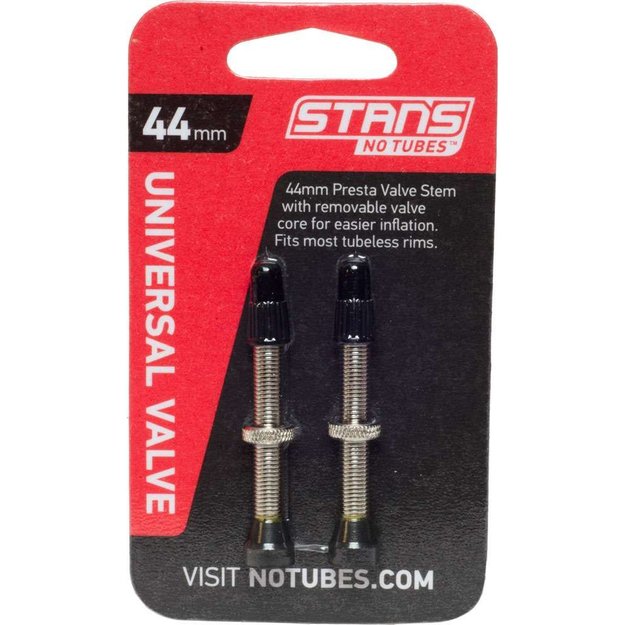 Ventiliai Stan s NoTubes bekamerinėms padangoms 44mm (juodi)