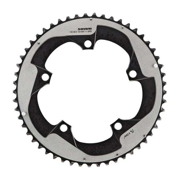 Priekinė žvaigždė SRAM CRING ROAD RED22 53T S3 130 AL5FLGRY 2PN