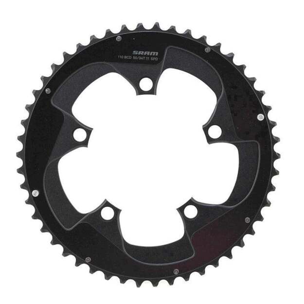 Priekinė žvaigždė SRAM CRING ROAD RED 11S 50T 110 AL5 BTBLK 2PN