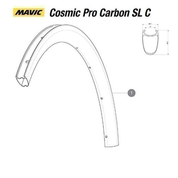 MAVIC KIT FRONT RIM COSMIC PRO CARBON SL CLINCHER (LV2401000) NAHRAZENO POLOŽKOU LV4092600