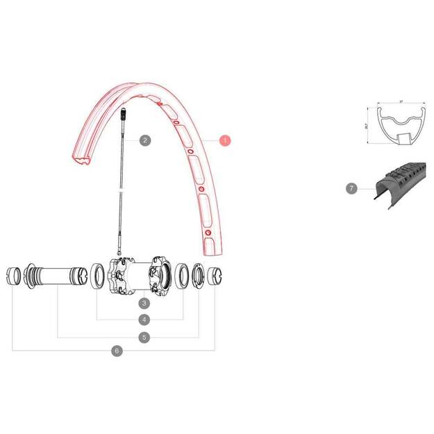 MAVIC KIT FRONT RIM CROSSMAX XL 2015 26  (LV2310700)