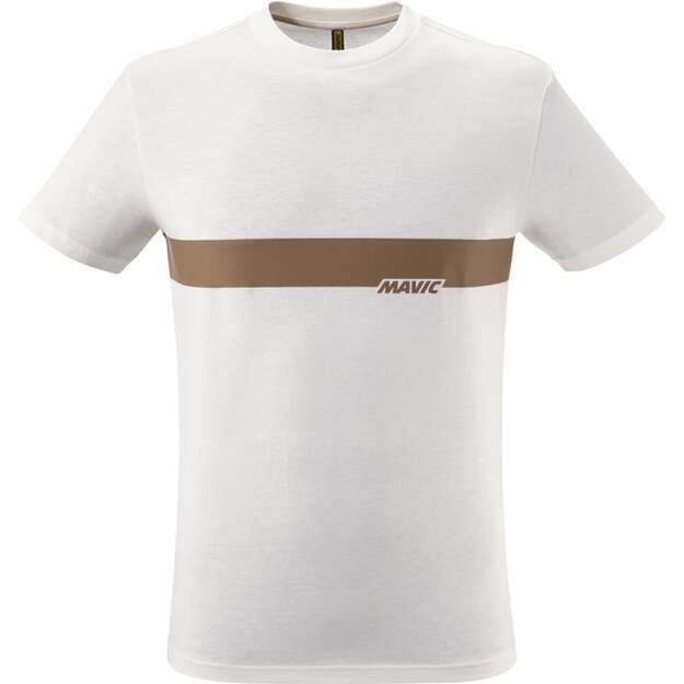 Marškinėliai MAVIC SHORT SLEEVE TEE CORPORATE STRIPE OFF-WHITE BRONZE (T000218)