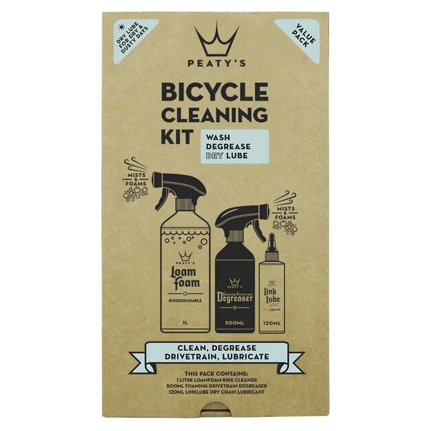Priežiūros rinkinys PEATY S GIFT PACK - WASH DEGREASE LUBRICATE (DRY) (PGP-CDD-4)