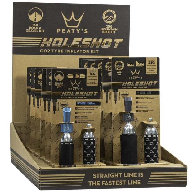 CO2 pompa PEATY S HOLESHOT CO2 TYRE INFLATOR - 6X 16G // 6X 25G - 12 COLOURS MIXED (PPR-HTI-MIX-48)