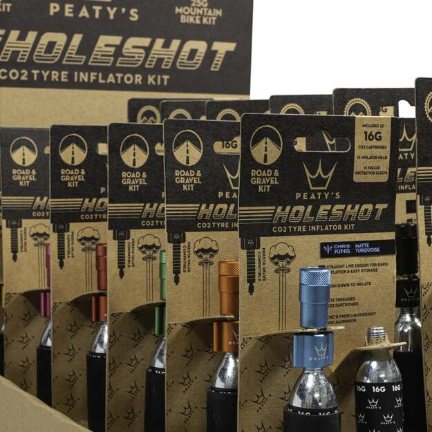CO2 pompa PEATY S HOLESHOT CO2 TYRE INFLATOR - 6X 16G // 6X 25G - 12 COLOURS MIXED (PPR-HTI-MIX-48) 2