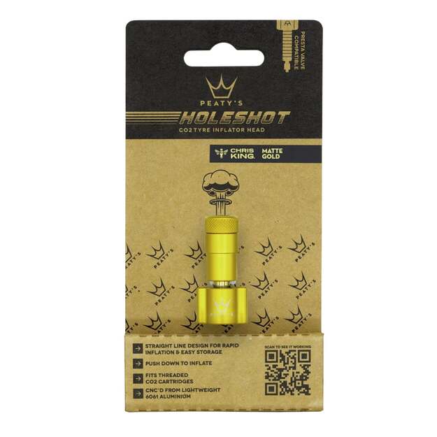 PEATY S HOLESHOT CO2 TYRE INFLATOR HEAD GOLD (PPR-HTI-IFH-GLD-12)