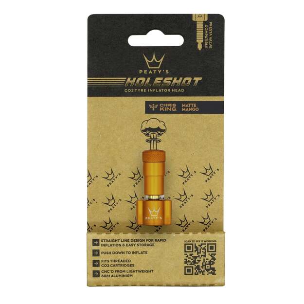 PEATY S HOLESHOT CO2 TYRE INFLATOR HEAD MANGO (PPR-HTI-IFH-MNG-12)