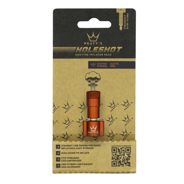PEATY S HOLESHOT CO2 TYRE INFLATOR HEAD RED (PPR-HTI-IFH-RED-12)