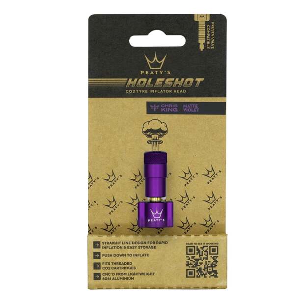 PEATY S HOLESHOT CO2 TYRE INFLATOR HEAD VIOLET (PPR-HTI-IFH-VLT-12)