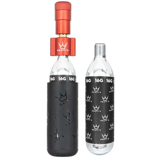 CO2 pompa PEATY S HOLESHOT CO2 TYRE INFLATOR - ROAD & GRAVEL (16G) - RED (PPR-HTI-RAG-RED-12)