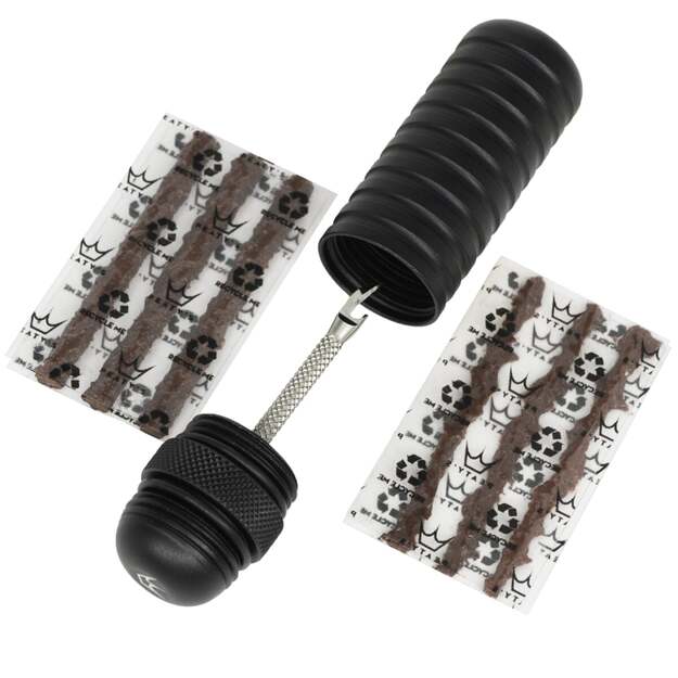 Bekamerinės sistemos remonto komplektas PEATY S HOLESHOT TUBELESS PUNCTURE PLUGGER KIT - BLACK (PPR-TPP-BLK-12)