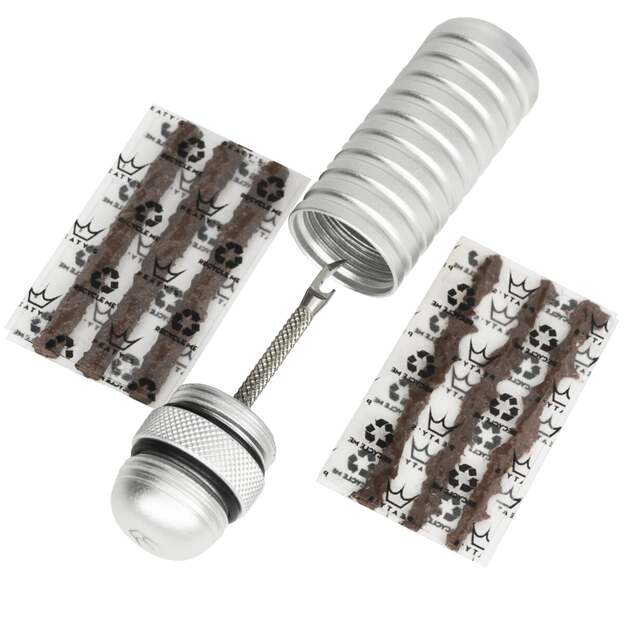 Bekamerinės sistemos remonto komplektas PEATY S HOLESHOT TUBELESS PUNCTURE PLUGGER KIT - SILVER (PPR-TPP-SIL-12)