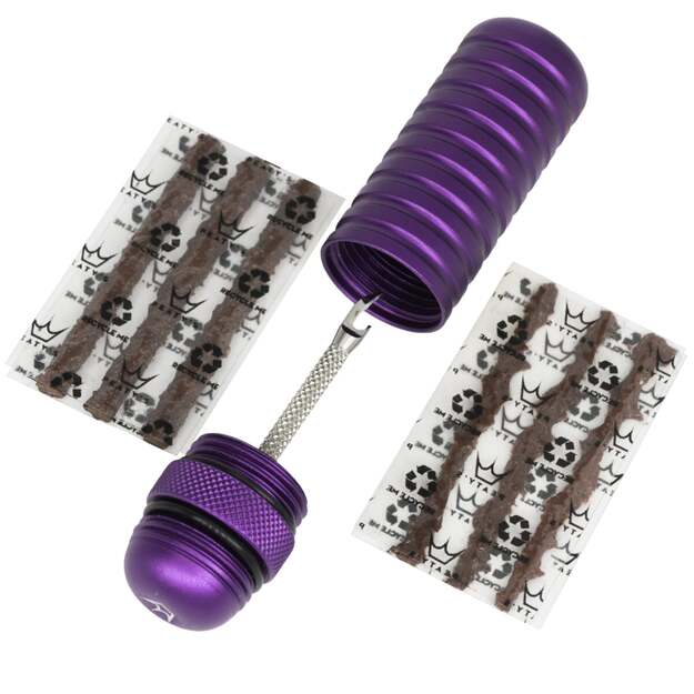 Bekamerinės sistemos remonto komplektas PEATY S HOLESHOT TUBELESS PUNCTURE PLUGGER KIT - VIOLET (PPR-TPP-VLT-12)
