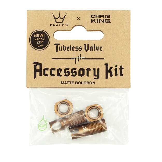 Priedas ventiliams PEATY S X CHRIS KING (MK2) BOURBON TUBELESS VALVES ACCESSORY KIT (PTV2-ACCS-BRB-12)