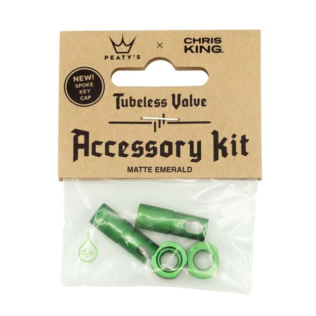 Priedas ventiliams PEATY S X CHRIS KING (MK2) EMERALD TUBELESS VALVES ACCESSORY KIT (PTV2-ACCS-EMR-12)
