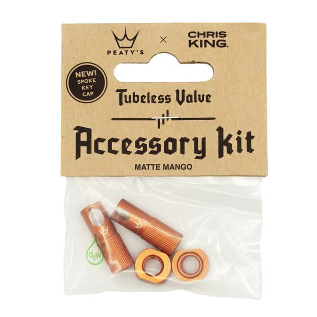Priedas ventiliams PEATY S X CHRIS KING (MK2) MANGO TUBELESS VALVES ACCESSORY KIT (PTV2-ACCS-MNG-12)