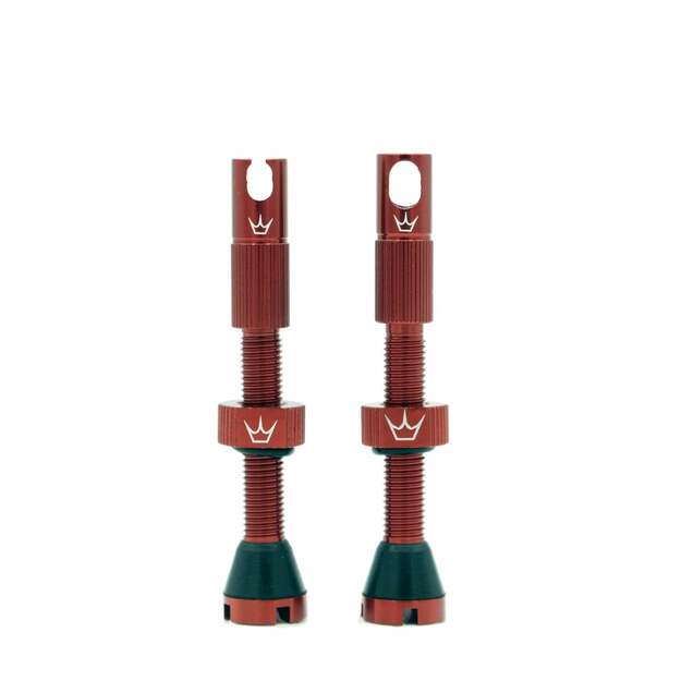 Bekamerinės sistemos ventiliai PEATY S X CHRIS KING (MK2) RED TUBELESS VALVES 42MM (PTV2-42-RED-12)