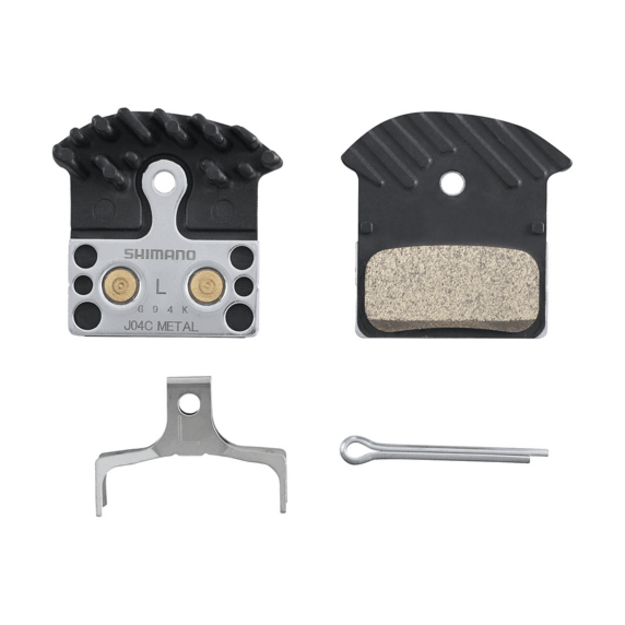 Diskinių stabdžių kaladėlės Shimano J04C-MF Metal pad with fin and spring with split pin (pora)