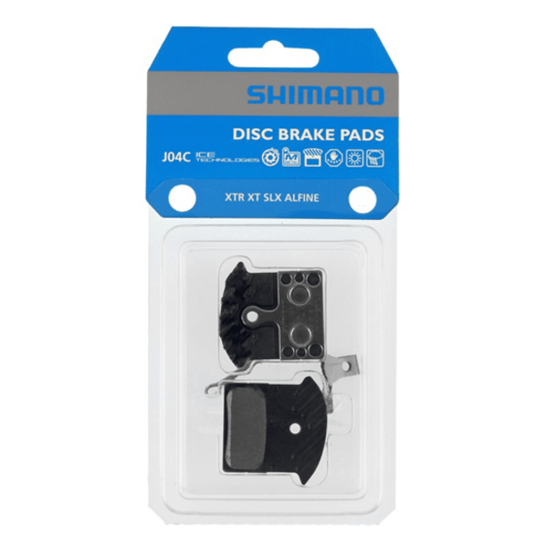 Diskinių stabdžių kaladėlės Shimano J04C-MF Metal pad with fin and spring with split pin (pora) 1