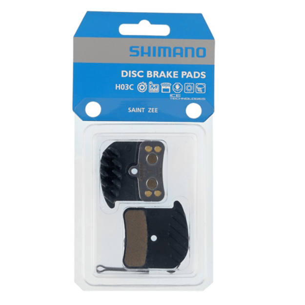 Diskinių stabdžių kaladėlės Shimano H03C-MF Metal pad with fin and spring with split pin  1